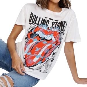 Daydreamer Rolling Stones Shirt Band Graphic Boyfriend Tee Womens XS
